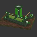 Electromagnetic Experiment Apparatus with Wooden Base Horizontal and Vertical Coils and Metal Rod Components