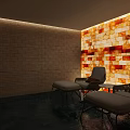 Luxury Modern Public Toilet With Double Wash Basins And Gradient Ambient Lighting Interior Design
