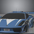 Blue Race Car With Sleek Aerodynamic Design Rear Wing And Shiny Surface