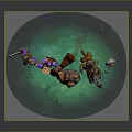 Fantasy Characters And Creatures Standing On Green Grass With Weapons And Armor