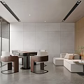 Elegant Hotel Mahjong Room Interior Design With Round Tables And Comfortable Seats