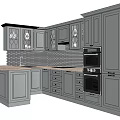Gray Kitchen Cabinets With Glass Doors Wooden Countertop Hexagonal Tile Backsplash And Bar Stools