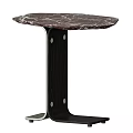 Stylish Side Table with Marble Top and Brushed Metal Support Legs for Home Decor
