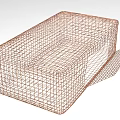 Detailed 3D Wireframe Model of Metallic Grid Furniture Structure Design
