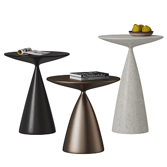 desalto Modern Side Table Combination Hourglass Side Table Metal Side Table Stone Side Table Small Round Table Leisure Table 3d model