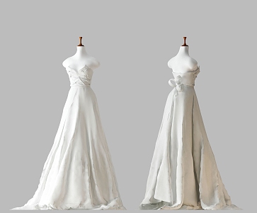 Modern Wedding Dress 3d model