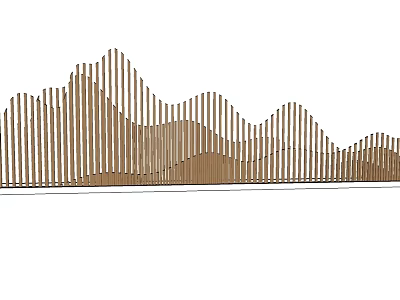 Wooden Structure With Wavy Mountain Range Shape 3d model