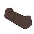 Pink Upholstered Bed Bench Double Section Design With Armrests Black Metal Legs For Bedroom