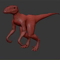 Realistic Velociraptor Dinosaur Character With Detailed Skin Texture And Walking Stance