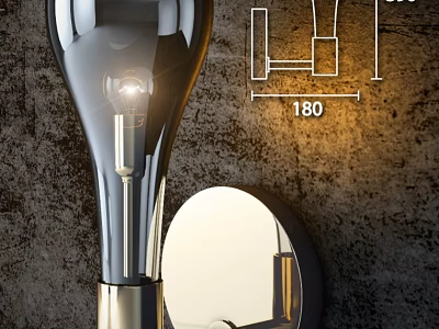 Modern Table Lamp With Sleek Metal Design Clear Glass Bulb Round Base And 180 Rotation Feature 3d model