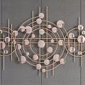 Modern Geometric Wall Decor With Circular Triangular Shapes And Metal Frames On Gray Background 3d model