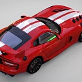 Red Sports Car With White Stripes And Rear Spoiler Sporty Design Black Alloy Wheels