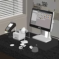 Modern Retail Checkout Setup With POS Terminal Payment Device And Receipt Printer