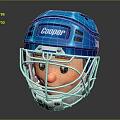 Blue Cooper Kids Helmet With Cartoon Face Design And Safety Cage Grill