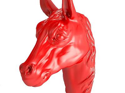 Glossy Red Horse Head Sculpture For Modern Home Decorative Ornament 3d model