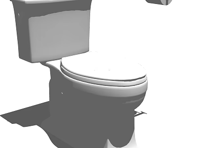 Modern Ceramic Toilet With Tank And Closed Seat Design For Bathroom 3d model