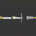 Manual Caulk Gun With Yellow Nozzle And White Push Rod Design