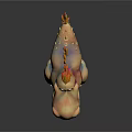 Cute Pink Dinosaur Game Movie Character With Yellow Mane Sticking Out Tongue And Standing Posture
