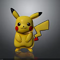 Yellow Pikachu Toy Figure With Black Ears Red Cheeks And Lightning Tail