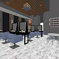 Modern Beauty Hair Salon Interior With Styling Chairs Mirrors Reception Desk And Decor