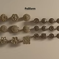Poliform Decorative Cabinet Knobs with Various Designs and Metal Finish 3d model