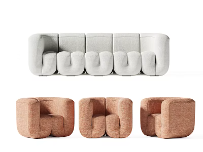 Modern combination sofa combination 3d model