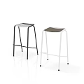 Modern Bar Stools With Metal Frame And Two Tone Seat Design
