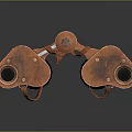 Vintage Brass Binoculars Classic Instrument for Cosmic Observation and Space Exploration