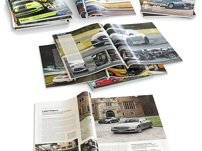 Open Car Magazines Featuring Stunning Car Photos And Various Vehicle Models 3d model