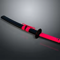 Katana Weapon with Black Scabbard Pink Handle and Modern Straps Design Features