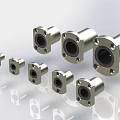 Multiple Metal Cylindrical Mechanical Connectors With Square Flange Bases And Hollow Tubes