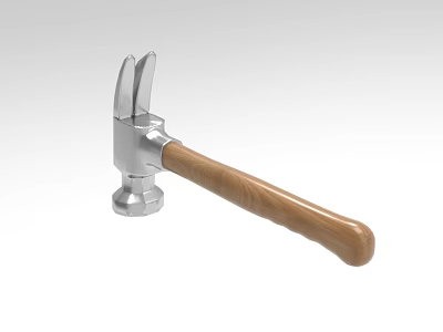 Hardware Tools Claw Hammer With Metal Head And Wooden Handle For Home Repair DIY Projects 3d model