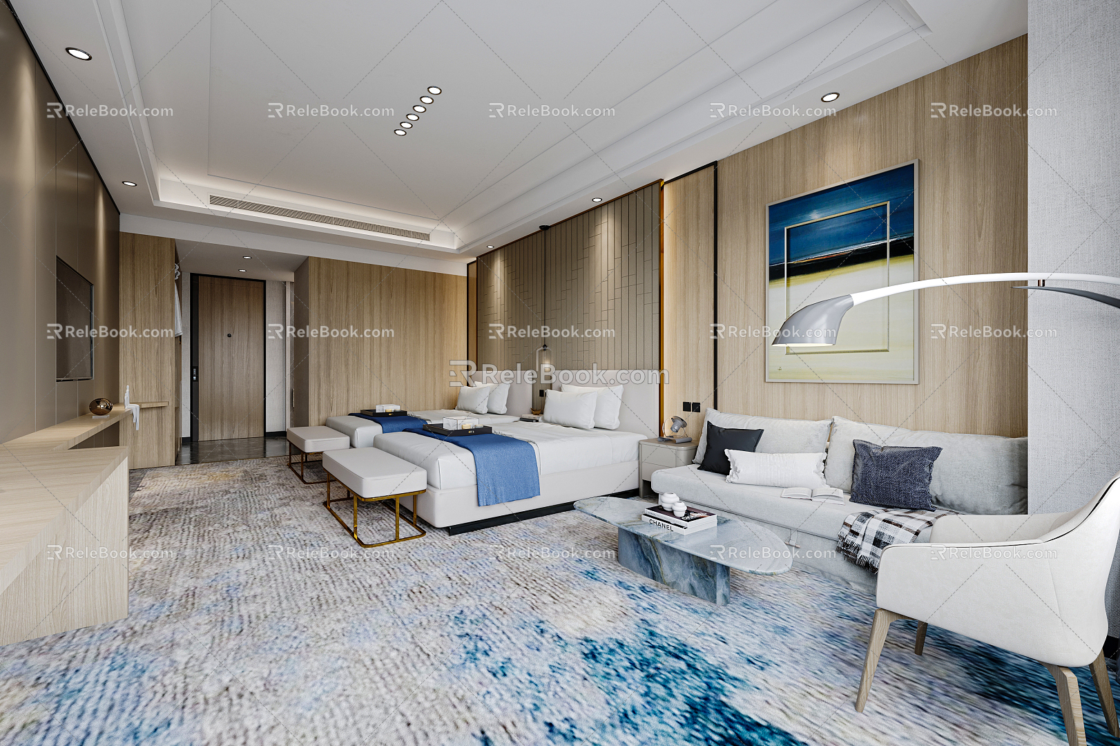 Modern Rooms Hotel 3d model