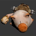 Cute 3D Cartoon Cat Character With Orange Nose Ball On Head Holding Scroll And Tool Belt