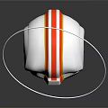 White Helmet with Red and Yellow Stripes Modern Sporty Protective Headgear Design