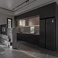 Modern Minimalist Dark Tone Open Living And Dining Room Interior With Premium Marble Furnishings