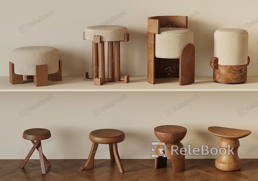 Middle Style Stool Round Stool Sofa Stool Shoe Changing Stool model