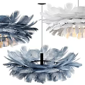 Elegant Modern Blue And White Feather Chandelier Design For Interior