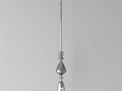 Elegant Modern Chandelier Featuring Spiral Details And Metallic Teardrop Pendants 3d model