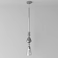 Elegant Modern Chandelier Featuring Spiral Details And Metallic Teardrop Pendants