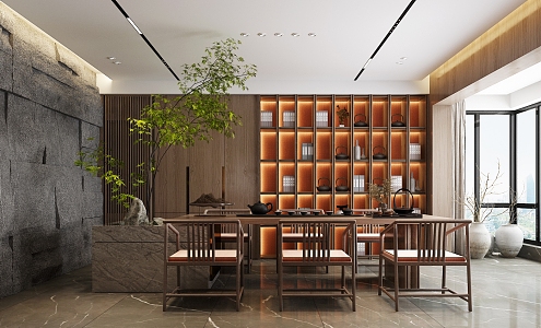 New Chinese Tea Room 3d model