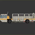 Industrial Work Truck With White Roof Yellow And White Body And Cage Compartments