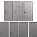 Modern Gray Hinged Doors With Various Linear And Geometric Patterns 3d model