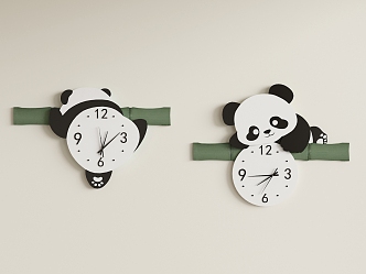 Creative Panda Wall Clock 3d model