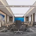 Modern Conference Room Interior Design With Large Meeting Table Ergonomic Chairs And Digital Screen