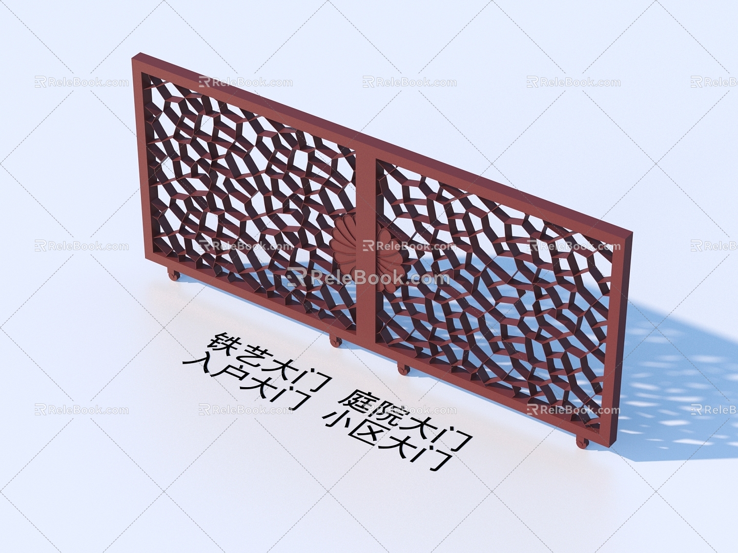 Wrought Iron Gate Courtyard Gate Entrance Gate Community Gate 3d model