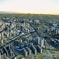 Aerial View City Planning With Modern Buildings Road Networks And Green Spaces