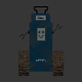 Vintage Blue Tracked Machine APR 1986 With Crawler Wheels And Control Panel