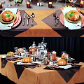 Festive Halloween Pumpkin Tableware Set With Cutlery Dishes And Decorations