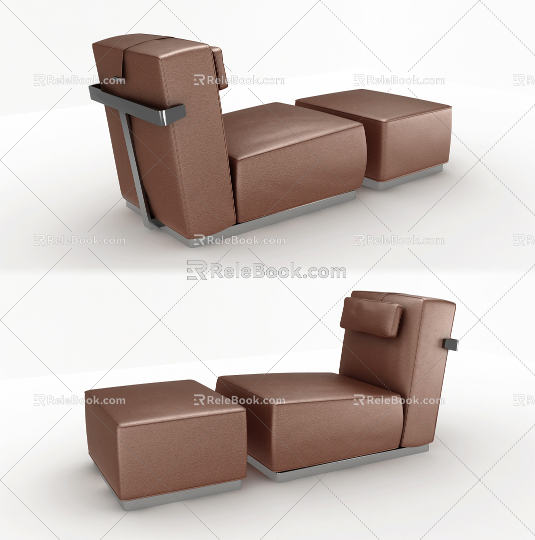 Modern Recliner Simple Fashion Leisure Recliner 3d model